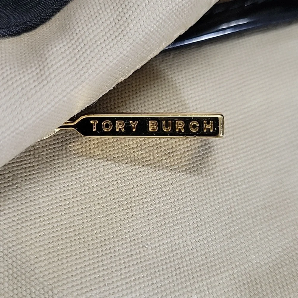 Tory Burch Ella Black Nylon Tote Bag with Logo Detail